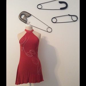 Anthropologie - Kenzie orange choker top