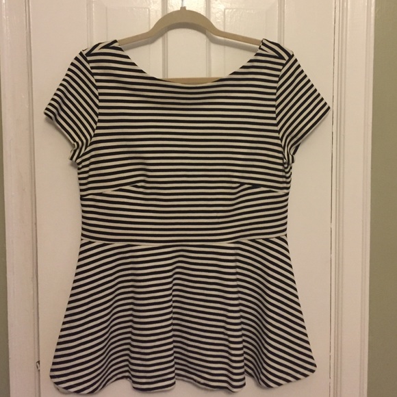 ZARA striped peplum top