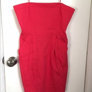 Theory size 6 strapless dress berry pink