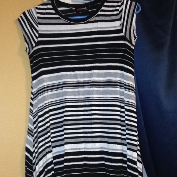 Small <3POOF flowy black and white striped dress