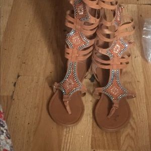Brown gladiators sandals