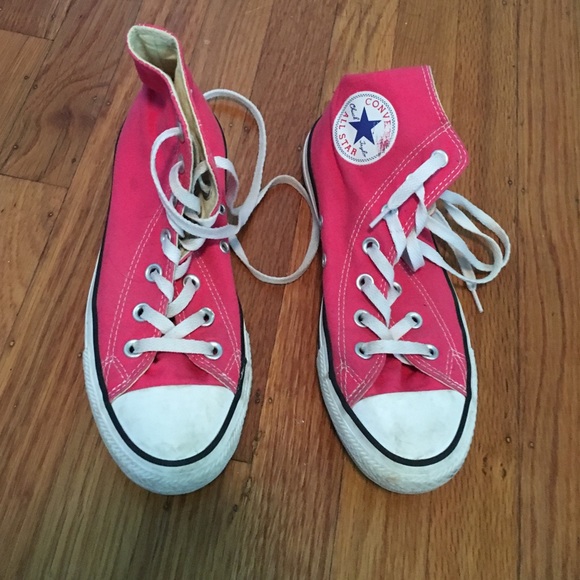 Pink converse all star high tops