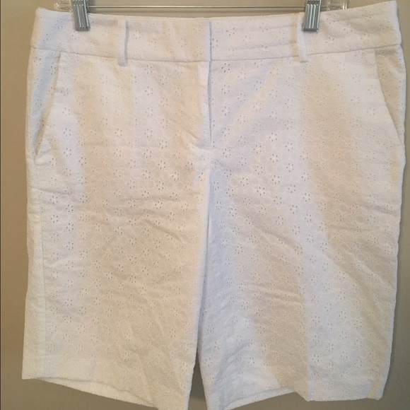 Ann Taylor Bermuda shorts. White eyelet, size 10