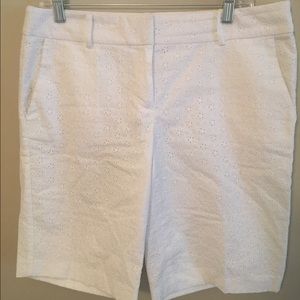 Ann Taylor Bermuda shorts. White eyelet, size 10