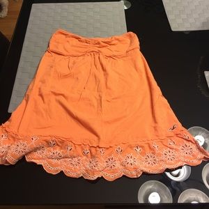 Orange hollister tube top ruffled bottom