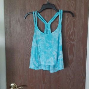Blue Braided Tie Dye Crop Tank