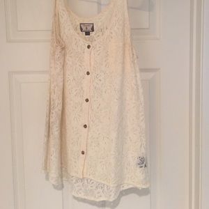 Lacy white tank top
