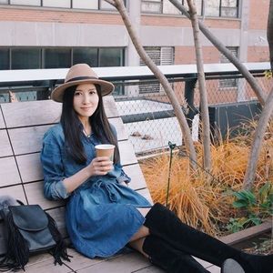 Caramel color wool fedora hat