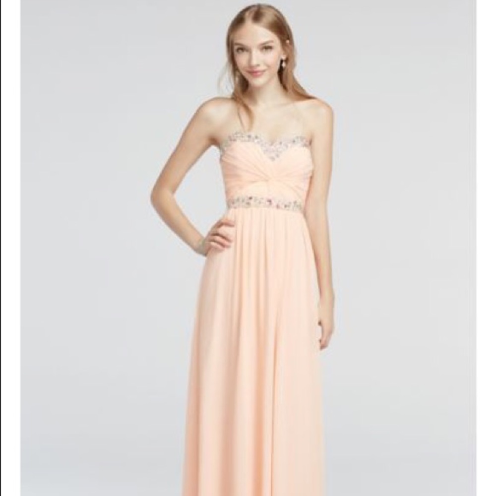 Strapless Peach Prom Dress