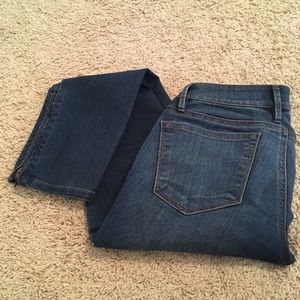 Loft jeans w/ ankle zippers, curvy skinny ankle