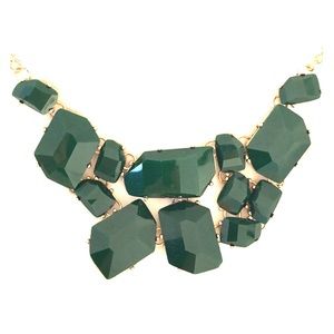 Statement green and gold necklace