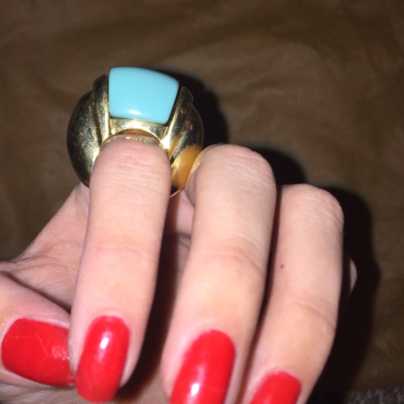 Vintage Gold & Turquoise clunky ring. - Picture 3 of 3