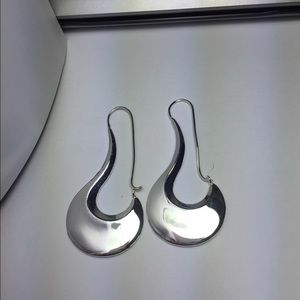 925 silver plated earring unique design large size