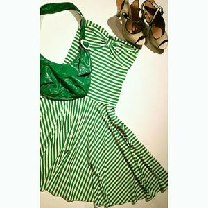 Strapless Green/White Moda International Dress