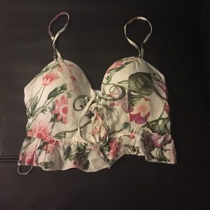 Never worn floral crop top size small