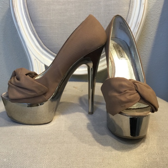 Steve Madden Metallic Mirrored Platform Heels