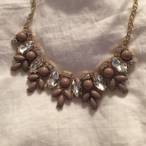 Taupe and gold statement necklace
