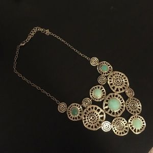 Gold and mint green necklace