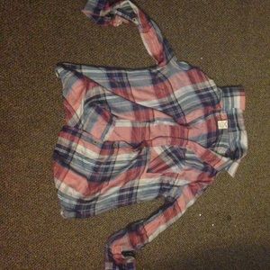 A plaid long sleeve shirt