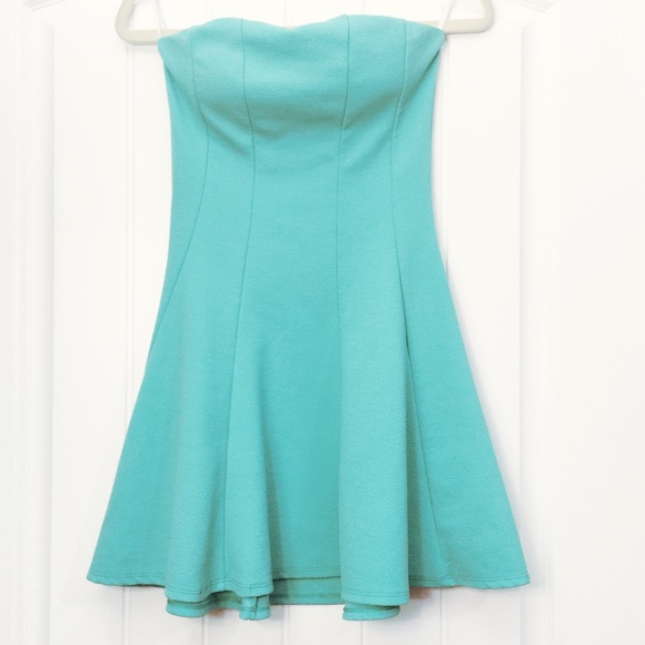 Turquoise Strapless Dress