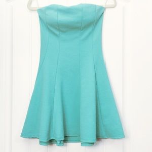 Turquoise Strapless Dress
