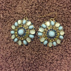 Light blue and green earrings