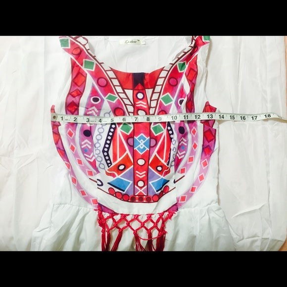 So cute! NWOT. White/Pink Maxi Dress. Small - Picture 2 of 3