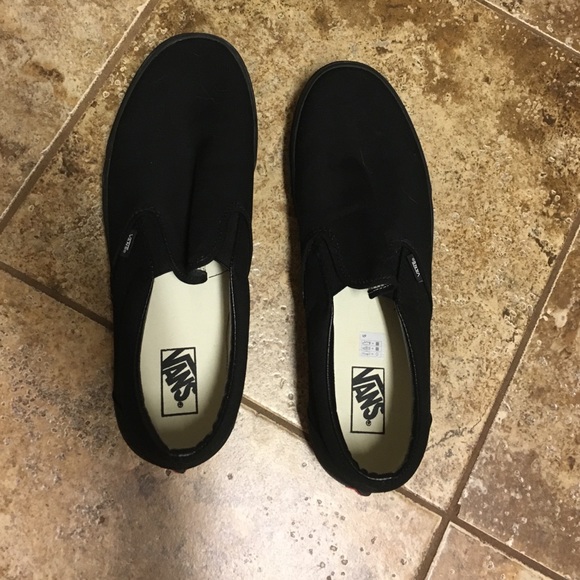 Black slip on vans men's size 14
