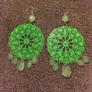 Lime green earrings