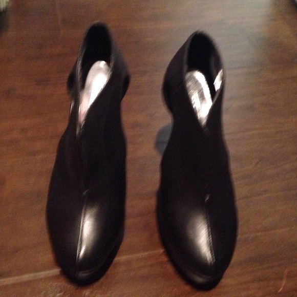 Black TopShop cutout bootie heels