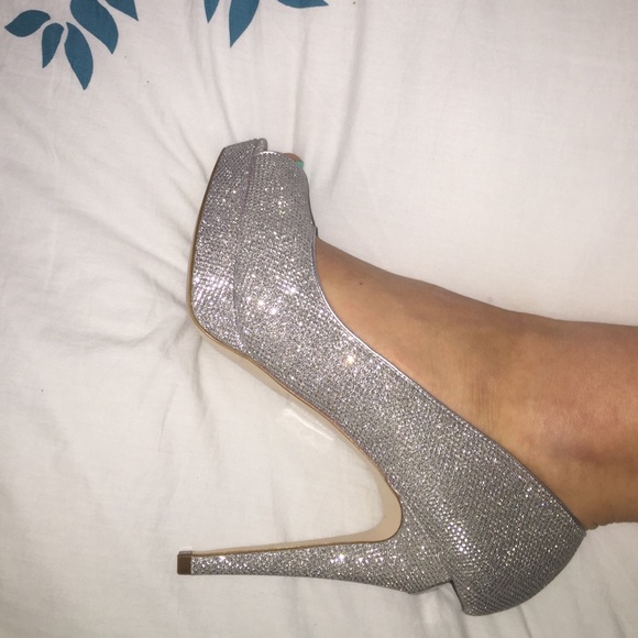 Silver/diamond heels! Never worn!