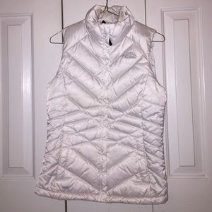 North face white vest