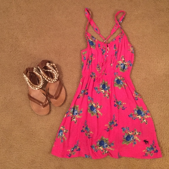 Pink floral Abercrombie and Fitch summer dress