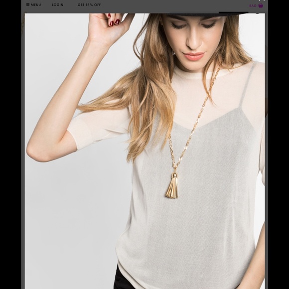 NWT Bauble bar gold tassel necklace