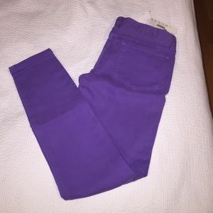 Jcrew purple color toothpick denim.