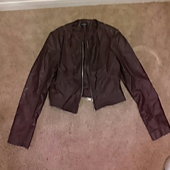 Dark maroon leather jacket