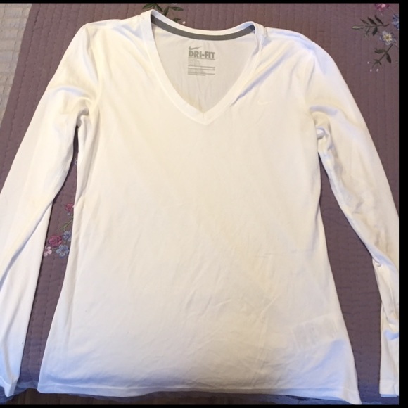 White Nike Long Sleeve Shirt