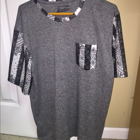 Black and white bandana print shirt