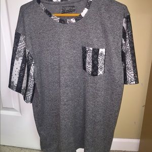 Black and white bandana print shirt