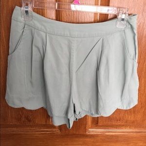 Scalloped Mint Green Shorts