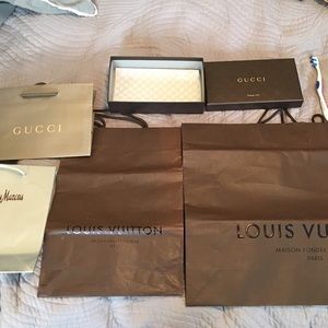 Designer shopping bags- LV, Gucci, neimans