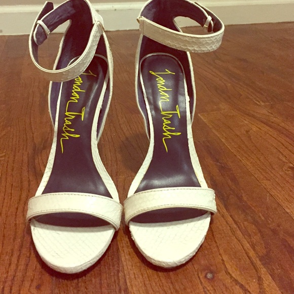 White snakeskin heels