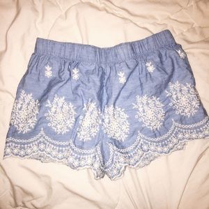 Blue Shorts with Beautiful Details