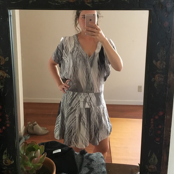Anthropologie Gray Swishy Dress