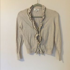 Papaya // Zip-up Cream Cardigan
