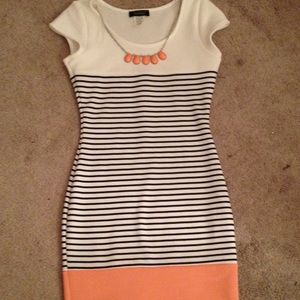 Pink, black, and white dress