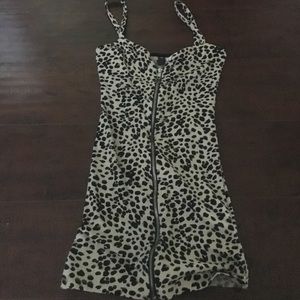 Zip front tight cheetah dress