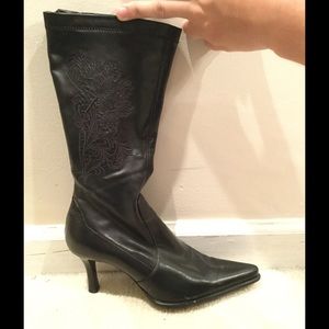 Franco Sarto black leather boots