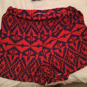 Orange and Blue Flowy Shorts