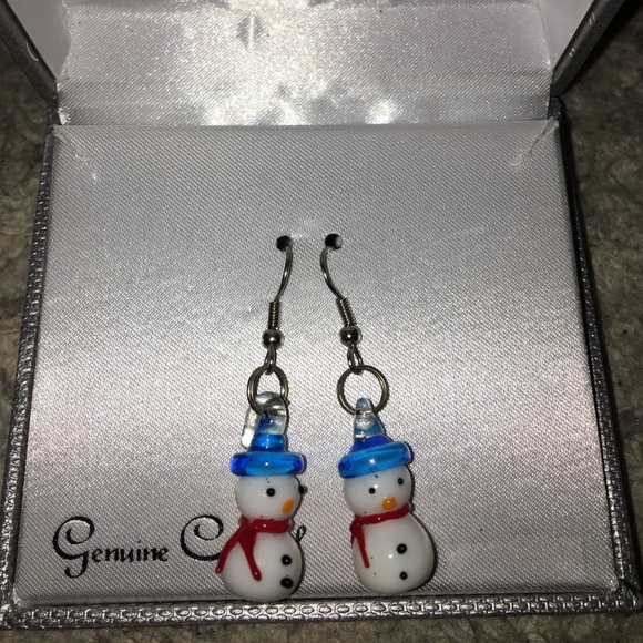 snowman and snowflake earrings